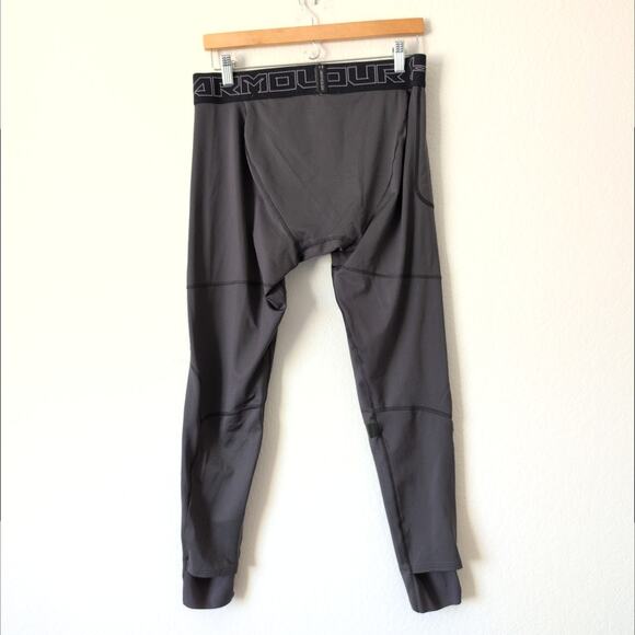 Under Armour Men's ColdGear Leggings Sz XL Gray Ergonomic Moisture Wicking Storm - Picture 7 of 8